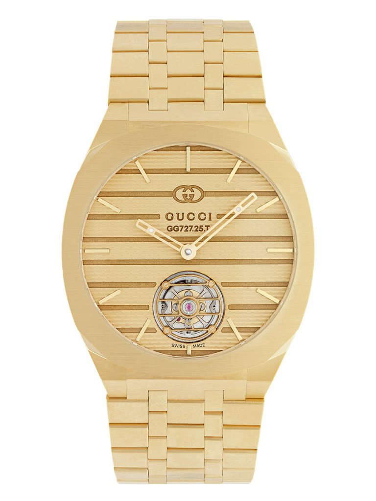 GUCCI 25H 40mm，18K黃金，GG727.25陀飛輪機芯 建議零售價新台幣 4400000