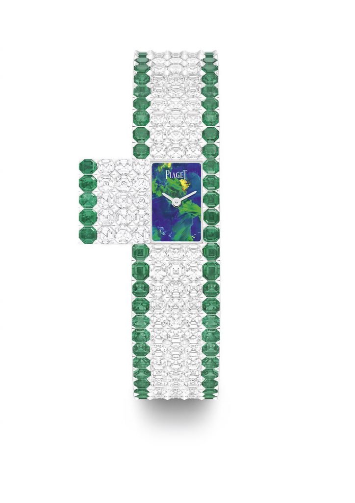 PIAGET Wings of Light系列祖母綠頂級珠寶鑽石手鐲錶，建議售價NT26500000 G0A44155 open 2105865