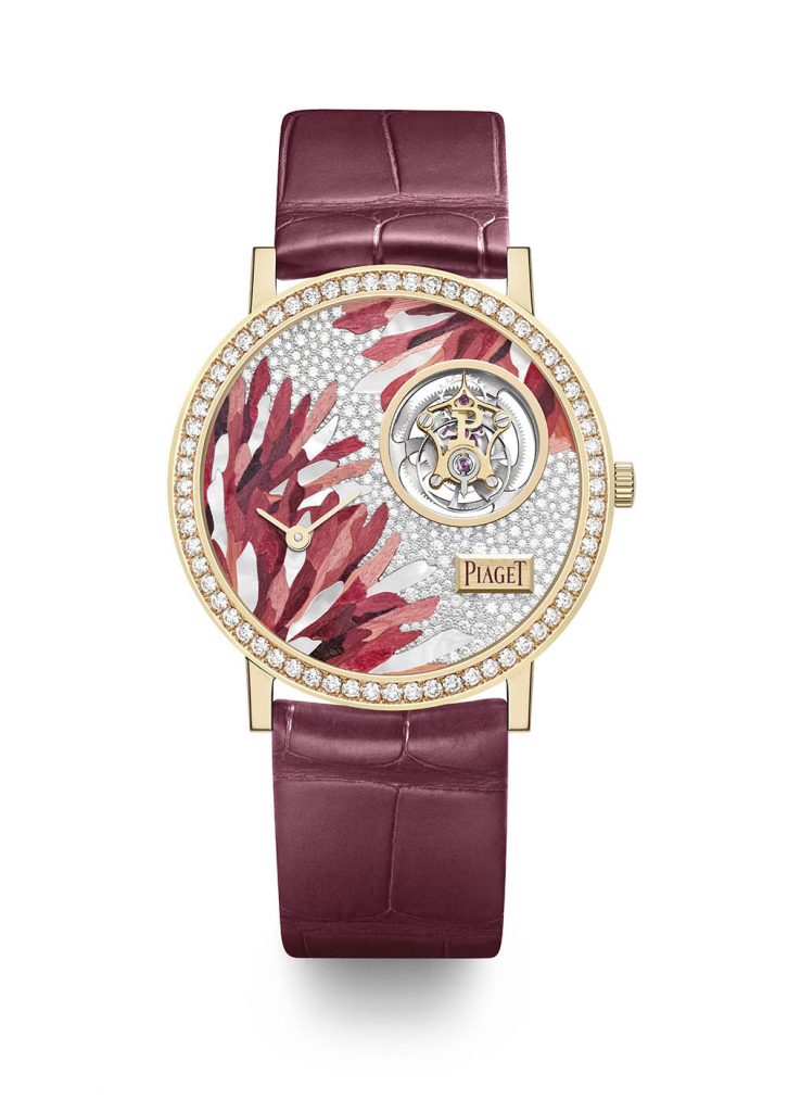 PIAGET Wings of Light系列細工鑲嵌工藝錶盤超薄手動上鍊腕錶，建議售價NT5250000 G0A45010
