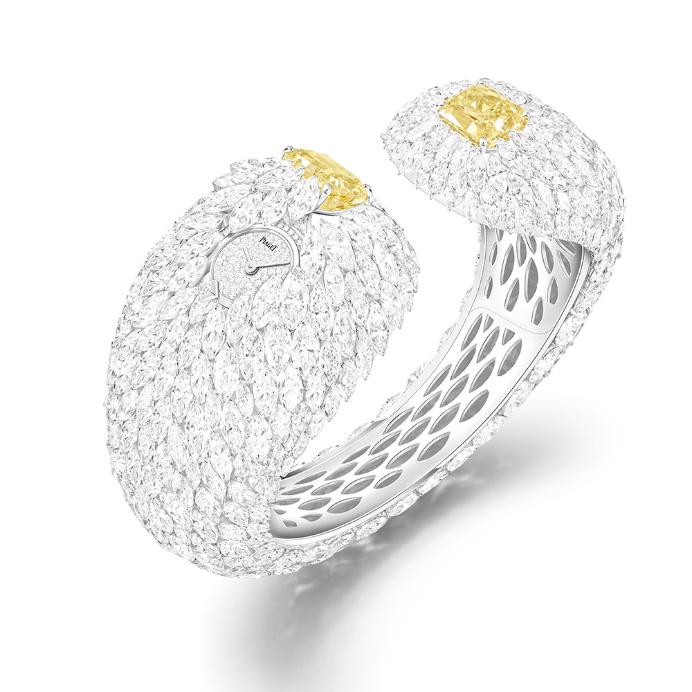 PIAGET Wings of Light系列艷彩黃鑽頂級珠寶鑽石手鐲錶，建議售價NT89500000 G0A45025