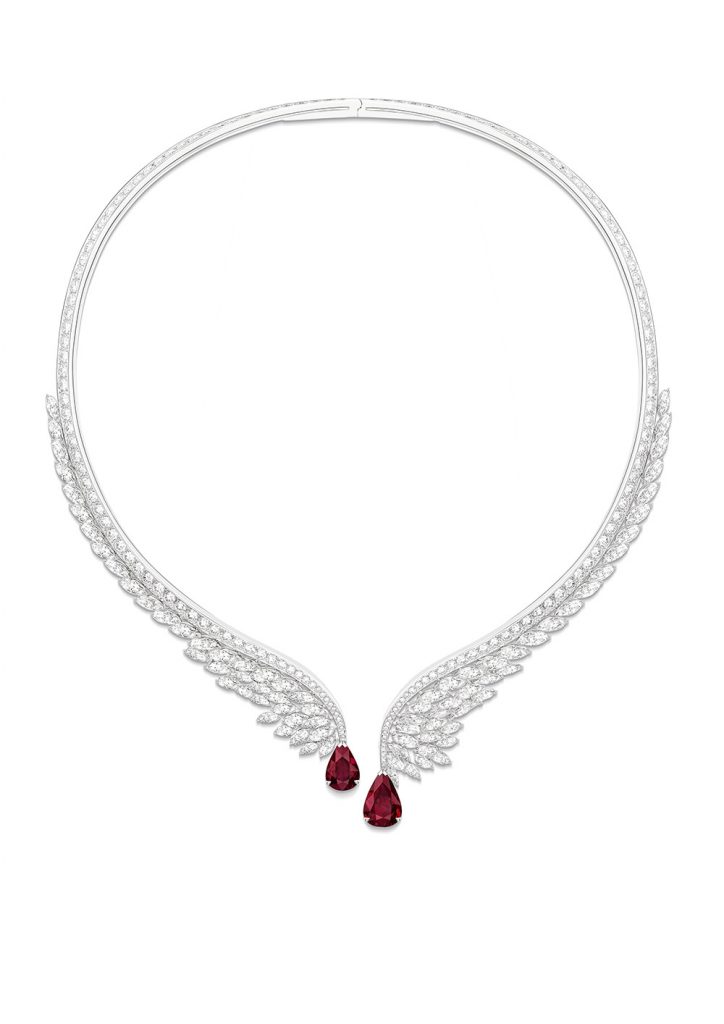PIAGET Wings of Light系列莫桑比克紅寶石頂級珠寶羽翼鑽石項鍊，建議售價NT52000000 G37R2001