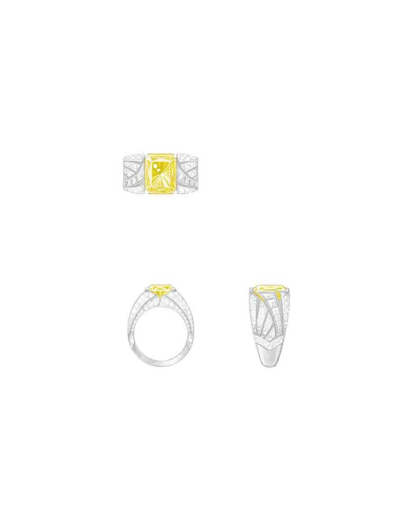 PIAGET Extraordinary Light 系列〈幸福光芒〉濃彩黃鑽頂級珠寶戒指 G34N4800 819x1024 1