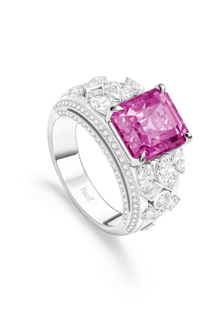 PIAGET Extraordinary Light 系列〈朦朧暮光〉粉紅藍寶石頂級珠寶戒指 G34N4100 724x1024 1