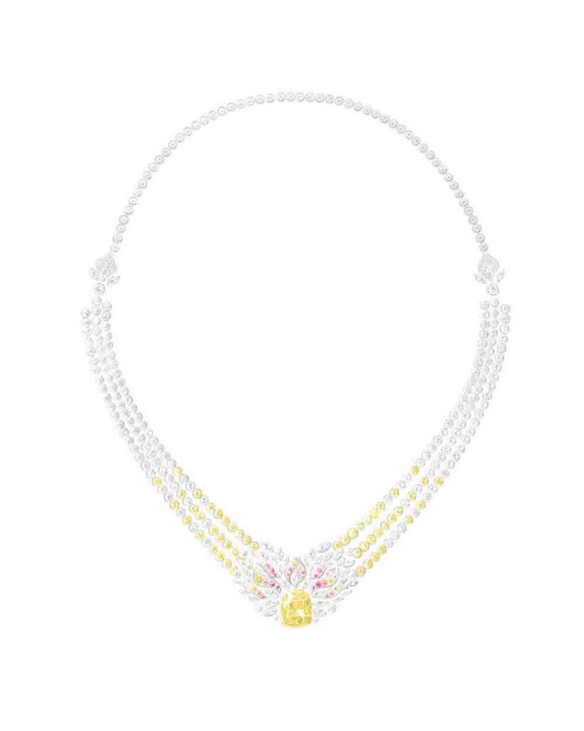 PIAGET Extraordinary Light 系列〈非凡光景〉彩色寶石頂級珠寶項鍊 G37R4200 白晝主題卸下墜飾草圖 2 819x1024 1