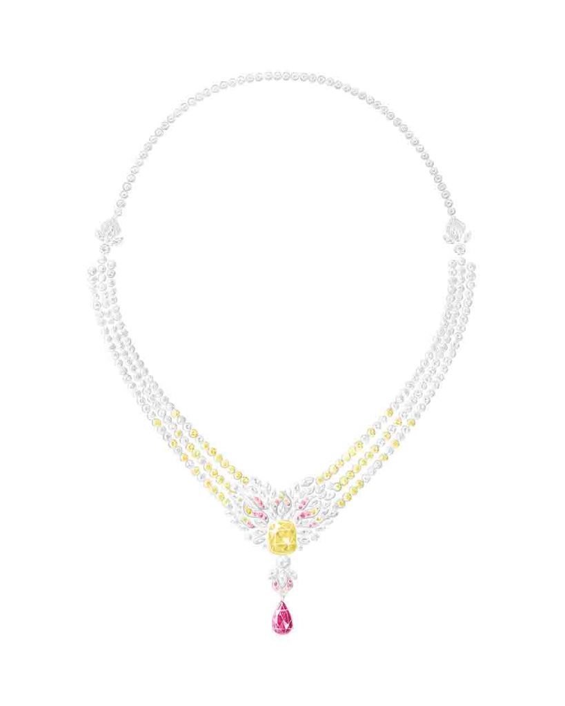 PIAGET Extraordinary Light 系列〈非凡光景〉彩色寶石頂級珠寶項鍊 G37R4200 白晝主題草圖 2 819x1024 1