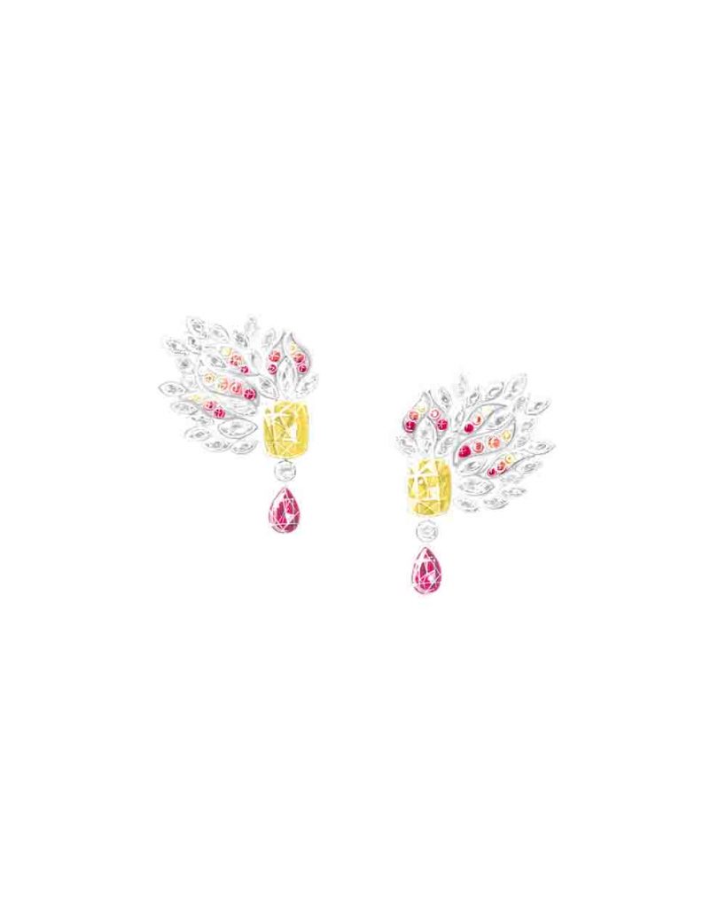 PIAGET Extraordinary Light 系列〈非凡光景〉艷彩黃鑽頂級珠寶耳環 G38R7800 819x1024 1