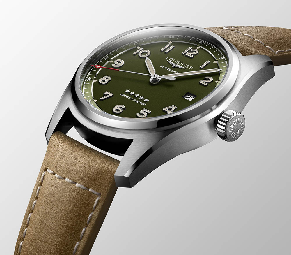 Longines 浪琴表 Spirit 先行者系列綠色面盤皮革錶帶腕錶L3.810.4.03.2 建議售價69200 4