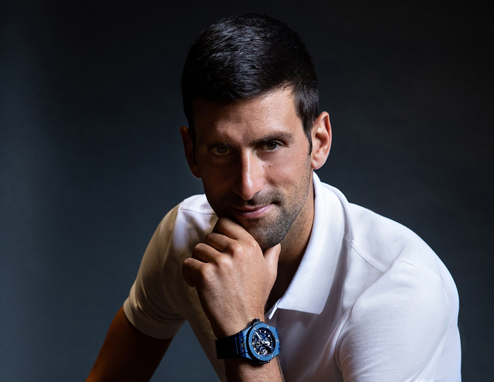 網壇球王喬科維奇Novak 成為Hublot 品牌大使，配戴Big Bang Meca 10 藍陶瓷腕錶 NTD 684000