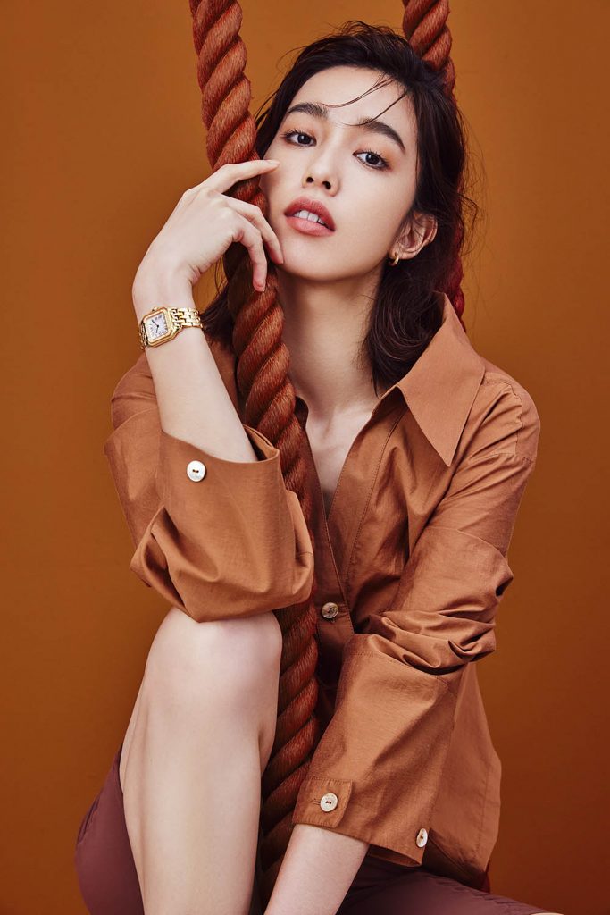 03.陳庭妮配戴Panthere de Cartier 美洲豹玫瑰金腕錶，中型款