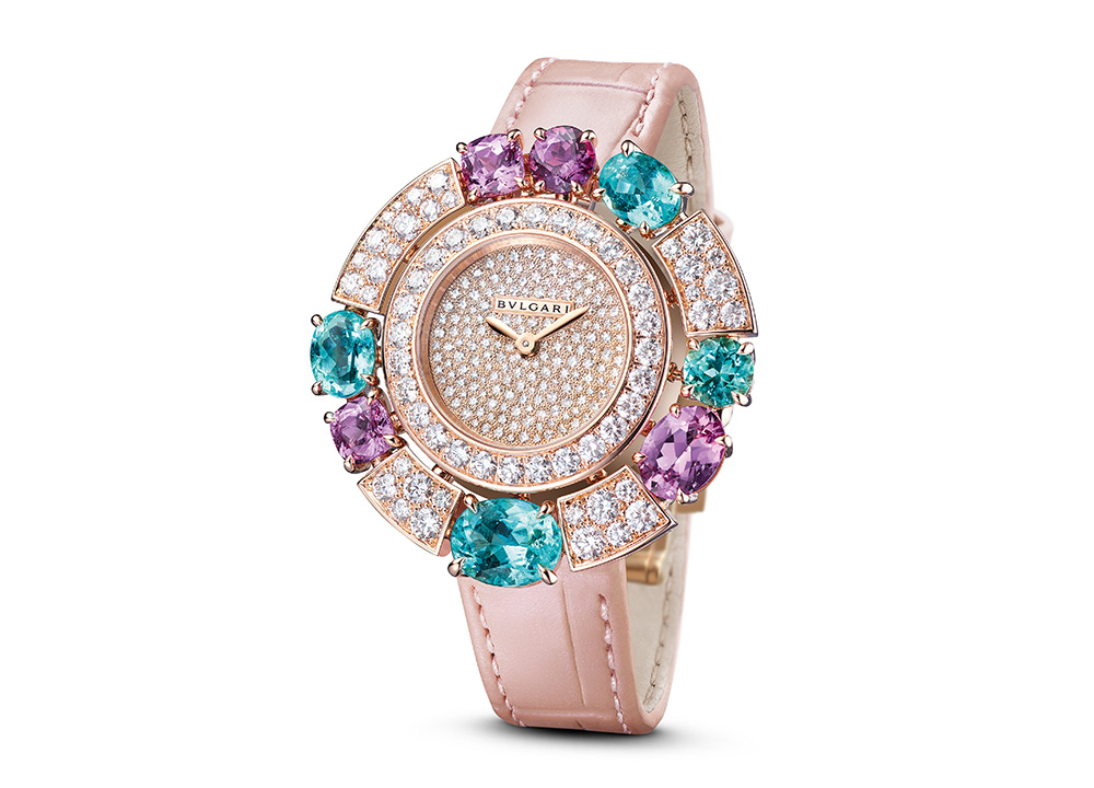 103537 BVLGARI ALLEGRA系列黃K金彩寶腕錶 參考售價：約新台幣5296000元