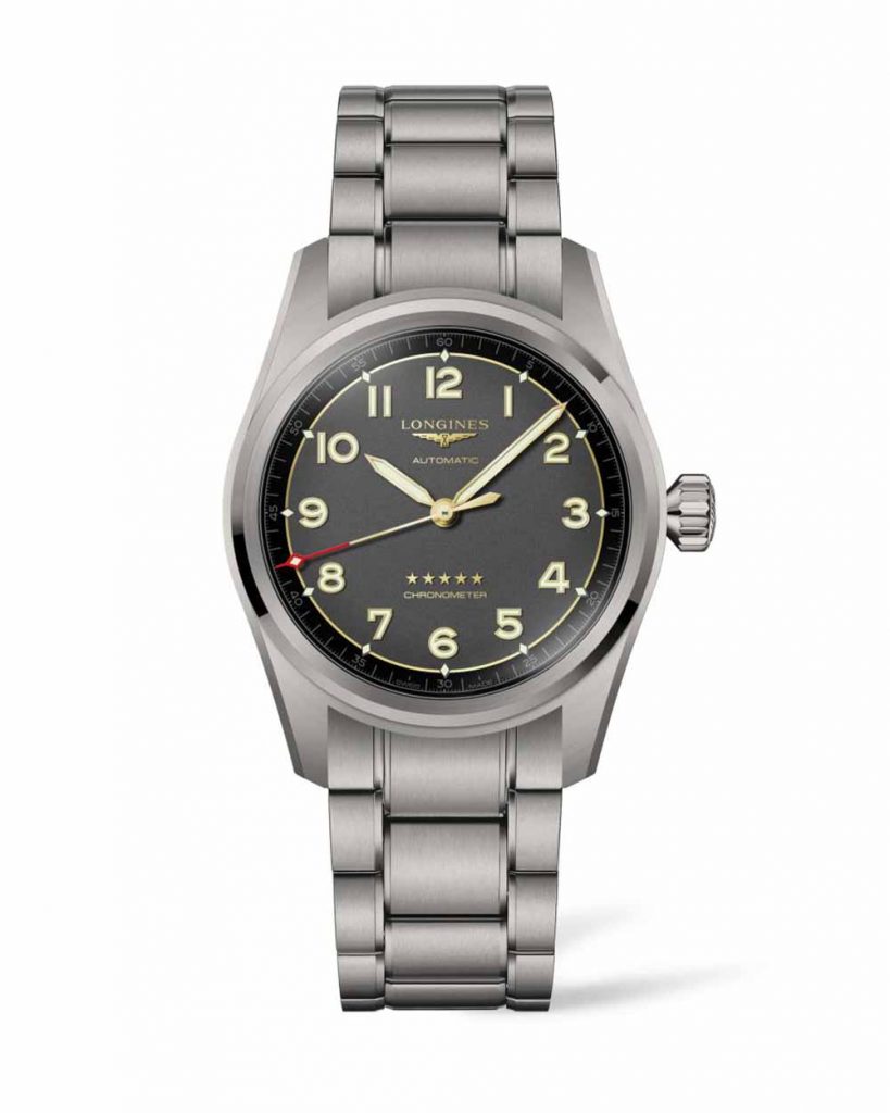 Longines 浪琴表 Spirit 先行者系列鈦金屬鏈帶腕錶L3.810.1.53.6， 40mm建議售價NT96800