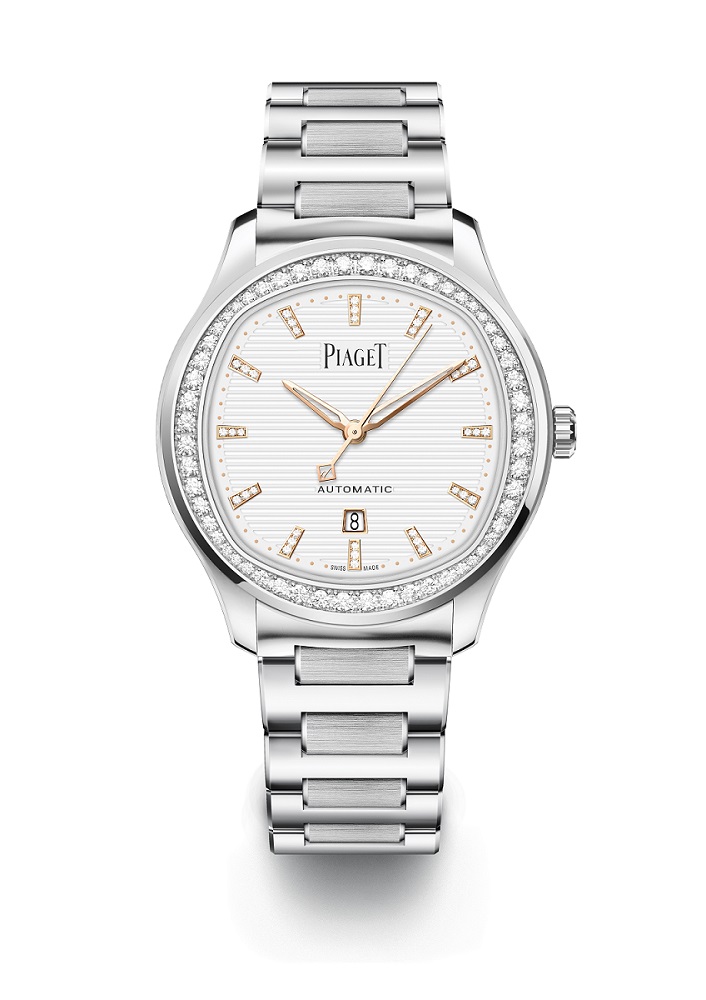PIAGET Polo系列月白色日期顯示精鋼鑽石腕錶，建議售價NT620000 G0A46019