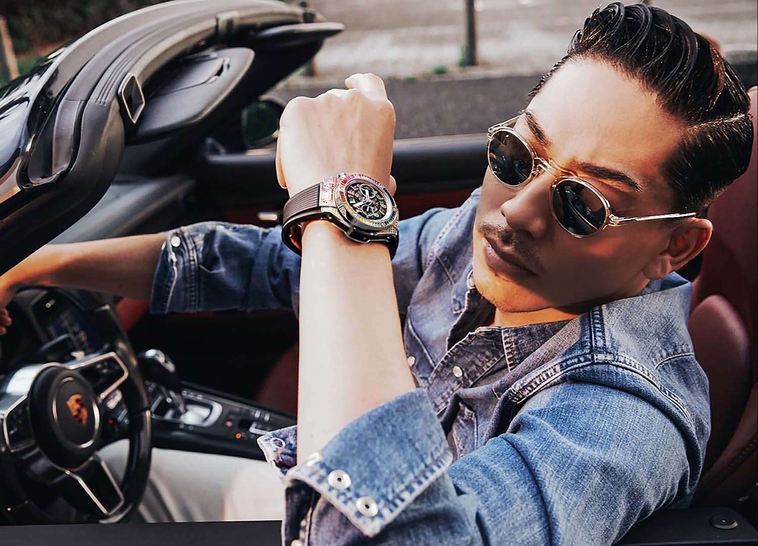 EXILE AKIRA 配戴BIG BANG UNICO鈦金彩虹計時腕錶