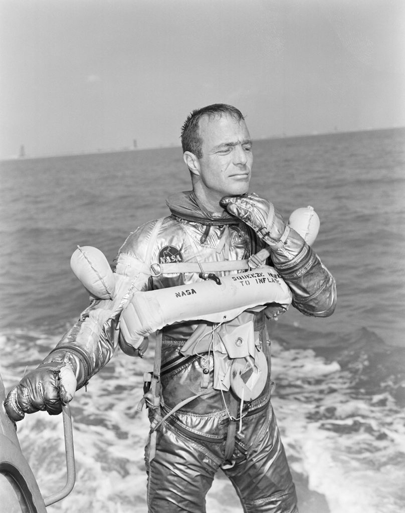 07 astronaut scott carpenter prime pilot for the mercury atlas 7 mission goes through a water egress training session photo credit nasa