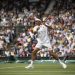 Roger Federer (SUI) in action during his quarter-finals match against Hubert Hurkacz (POL).