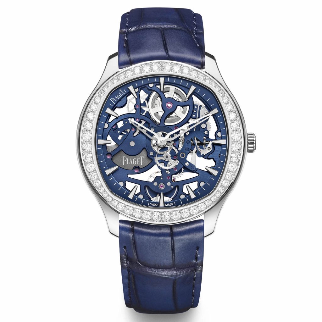 PIAGET Polo系列伯爵藍鏤空18K白金鑽石超薄腕錶，建議售價NT1900000 G0A46010