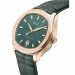 A man’s model with a strong character, this self-winding watch has a casual elegance that is ideal for every occasion. Housed in a case-middle combining round and cushion-shaped forms in the purest Piaget aesthetic tradition, the green-coloured horizontal guilloché dial, divided up by luminescent applied hour-markers, displays hours, minutes and seconds, and the date at 6 o’clock. The 42 mm-diameter gold case, water-resistant to 10 ATM, displays an elegant interplay of alternating polished and satin-brushed finishes. Its sapphire crystal case back reveals the refined finishings of the Piaget 1110P Manufacture self-winding movement and its slate grey coloured oscillating weight, engraved with the Piaget coat-of-arms. As the ultimate aesthetic detail, the trotteuse hand is decorated with an openworked letter “P”, the symbol of the famous Swiss watchmaker.