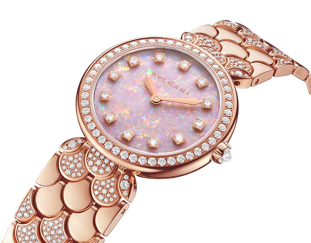 103647 BVLGARI Divas Dream系列粉色蛋白石面盤珠寶腕錶 參考售價：約新台幣2154000元