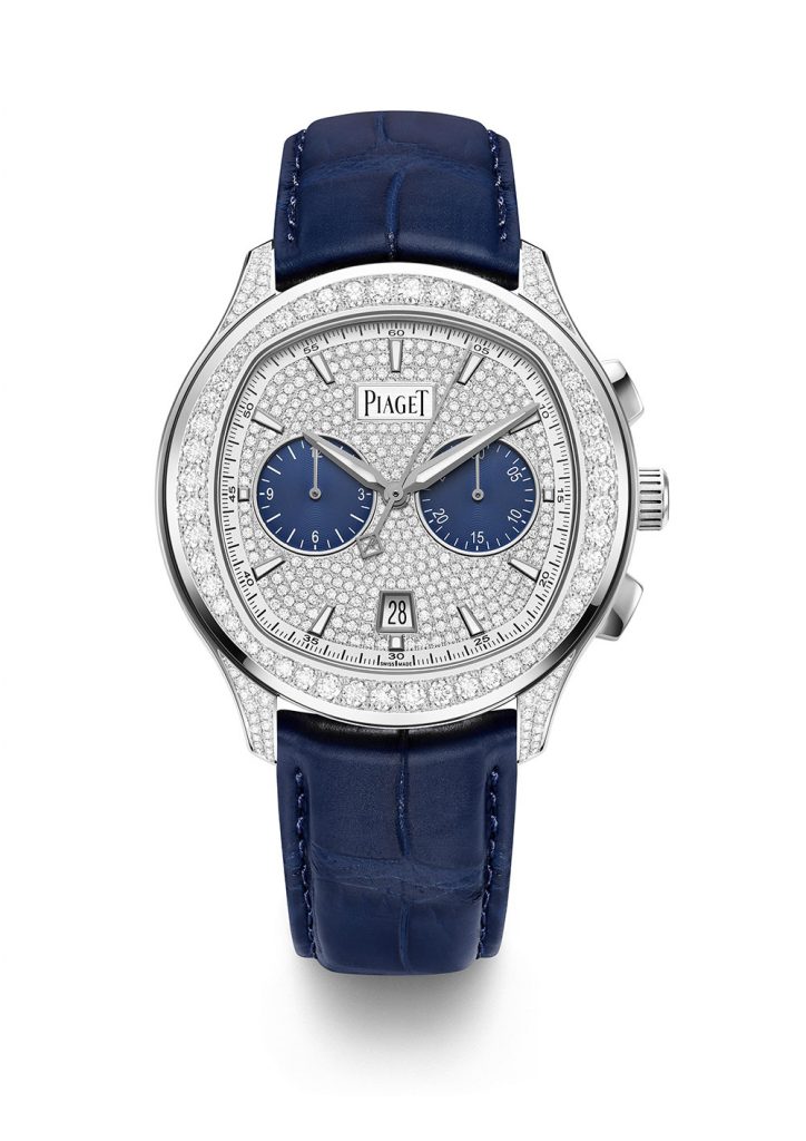 PIAGET Polo 系列18K白金高級珠寶自動上鍊計時碼錶，建議售價NT3040000 G0A46049