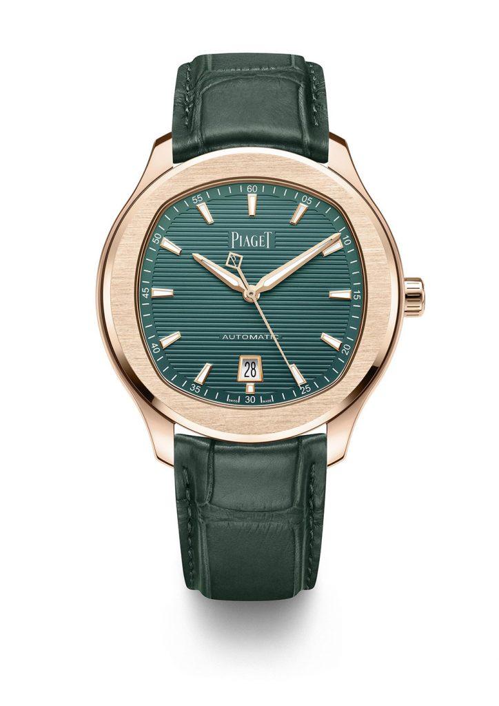 PIAGET Polo系列18K玫瑰金孔雀綠日期顯示自動上鍊腕錶，建議售價NT895000 G0A47010