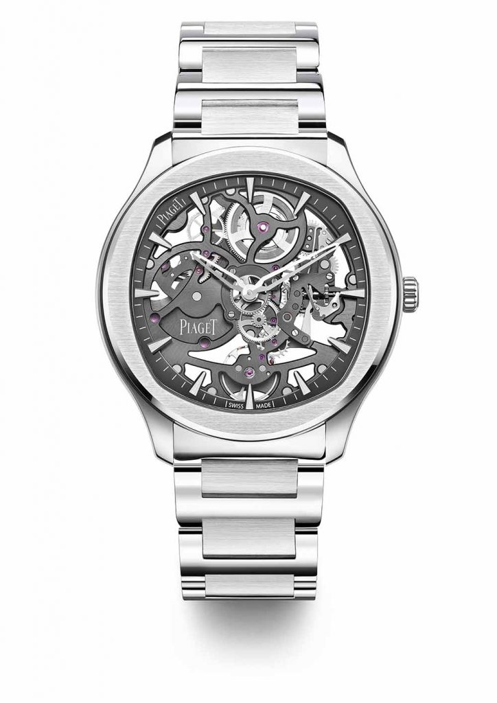 PIAGET Polo系列岩石灰鏤空超薄精鋼腕錶，建議售價NT925000 G0A45001 精鋼鍊帶