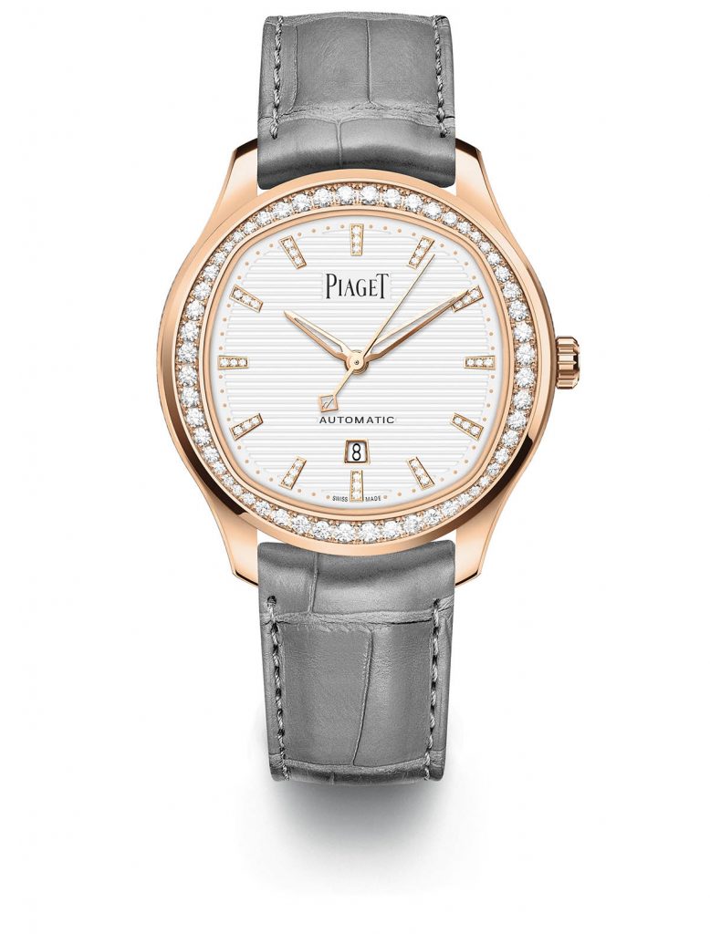 PIAGET Polo系列月白色日期顯示18K玫瑰金鑽石腕錶，建議售價NT1130000 G0A46023