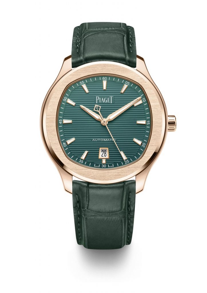 PIAGET Polo系列18K玫瑰金孔雀綠日期顯示自動上鍊腕錶，建議售價NT930000 G0A47010