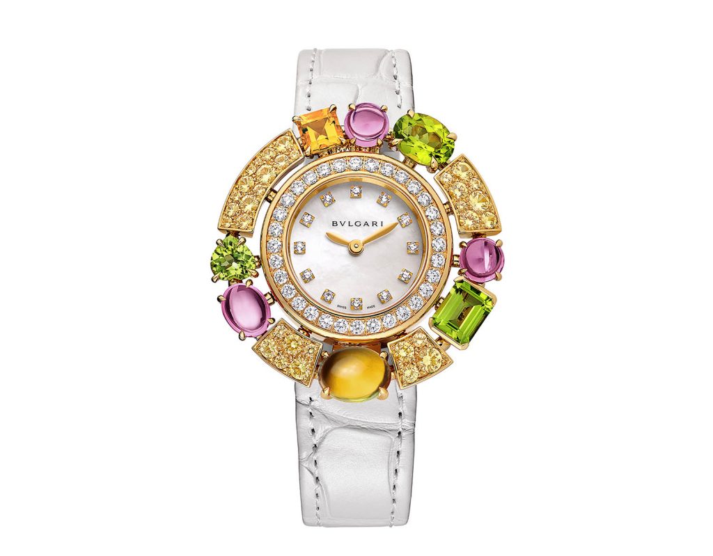 103714 BVLGARI ALLEGRA黃色剛玉珠寶腕錶 參考售價：約新台幣870000元 1
