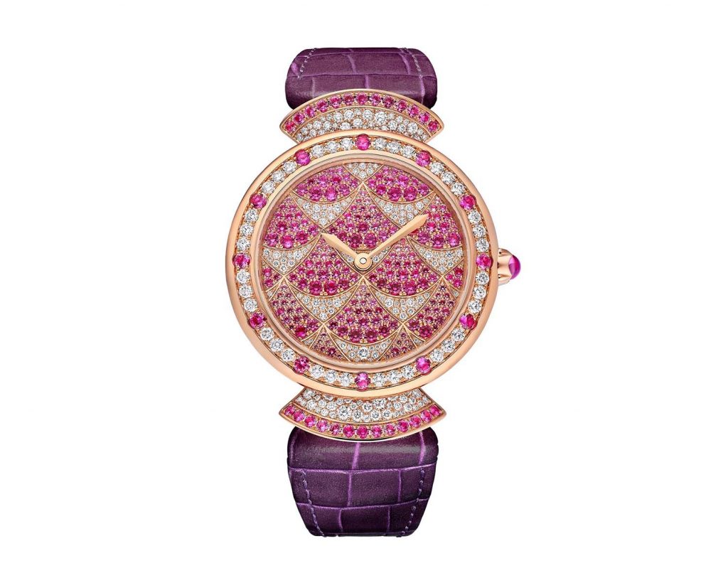 103760 BVLGARI DIVAS DREAM MOSAICA珠寶腕錶粉紅剛玉款 參考售價：約新台幣2222000元 2