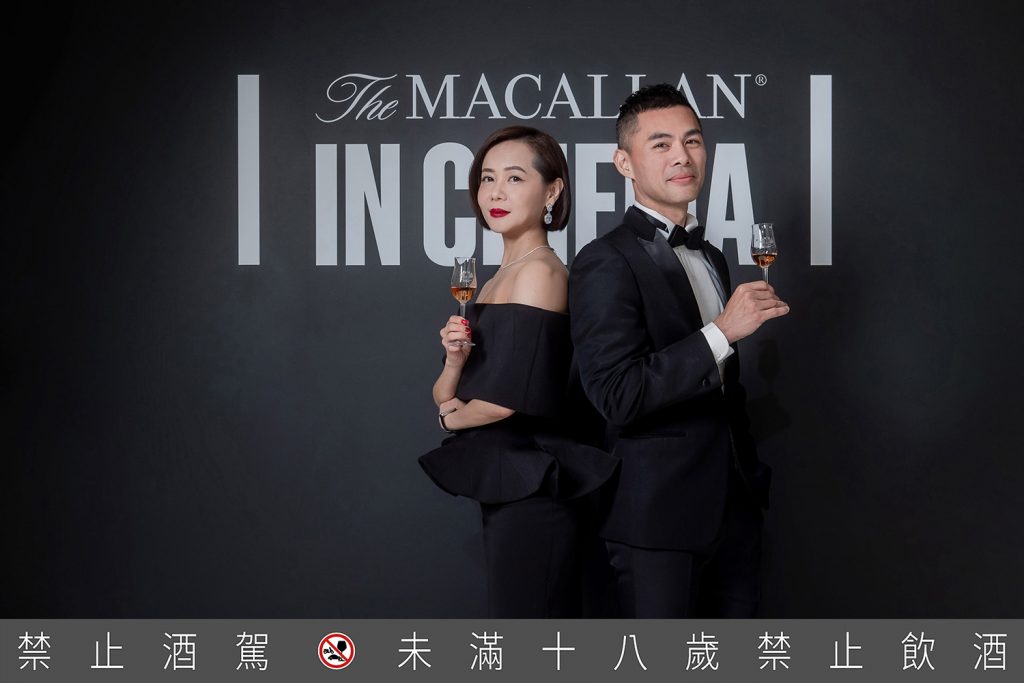 【新聞圖片04】台灣愛丁頓寰盛洋酒公司行銷總監劉姿瓘左 及麥卡倫品牌大使黃偉綸右，讚頌兩大巨擘共同創作史詩級珍釀，還原「電影中的麥卡倫」的非凡品味。