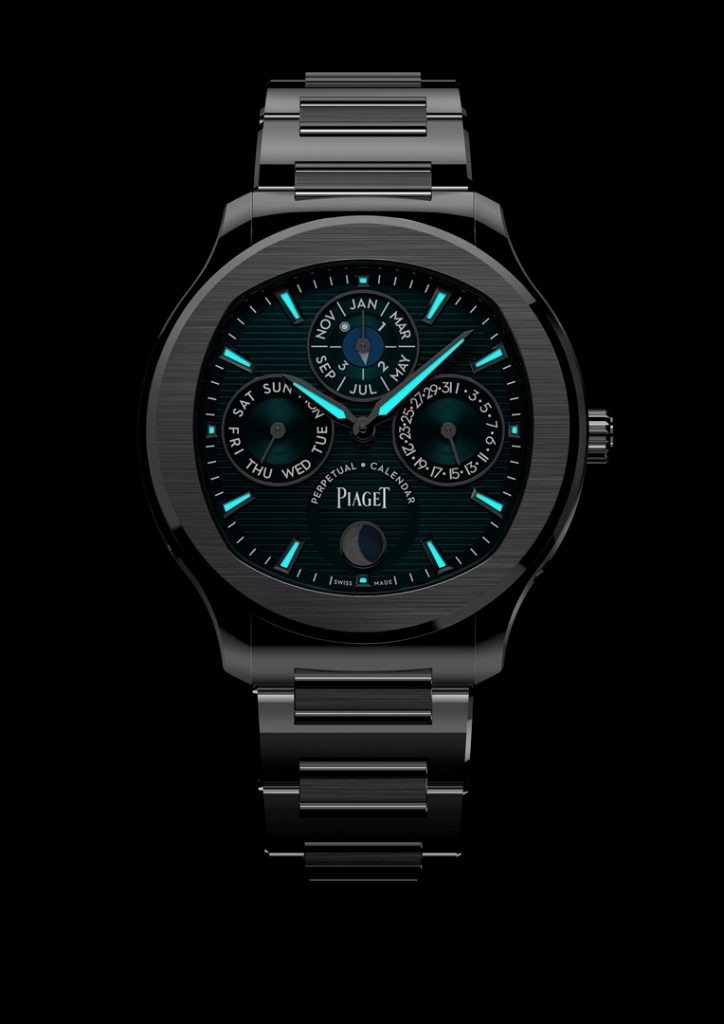 【發布日期請於2月6日8PM後】PIAGET Polo系列礦石綠超薄萬年曆自動腕錶，搭載