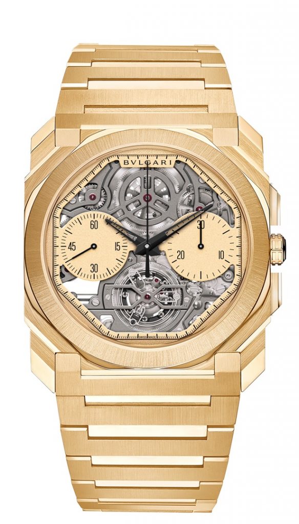 103796 Bulgari Octo Finissimo Tourbillon Chronograph Skeleton Automatic超薄鏤空陀飛輪自動計時腕錶 黃Ｋ金款