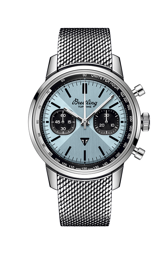 BREITLING Top Time B01 Deus計時腕錶，黑色皮帶款，建議售價NT 236000