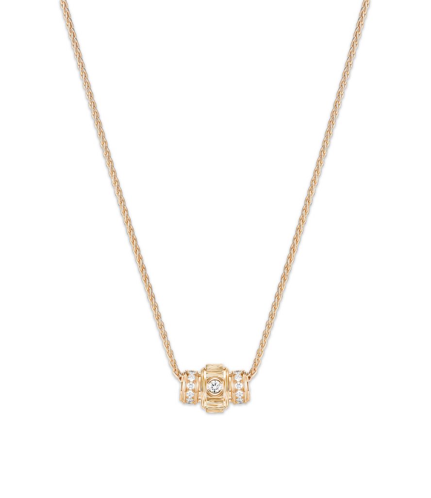 PIAGET Possession系列18K玫瑰金宮廷式雕刻飾紋鑽石項鍊，建議售價NT275000 G33PI300 拷貝 2