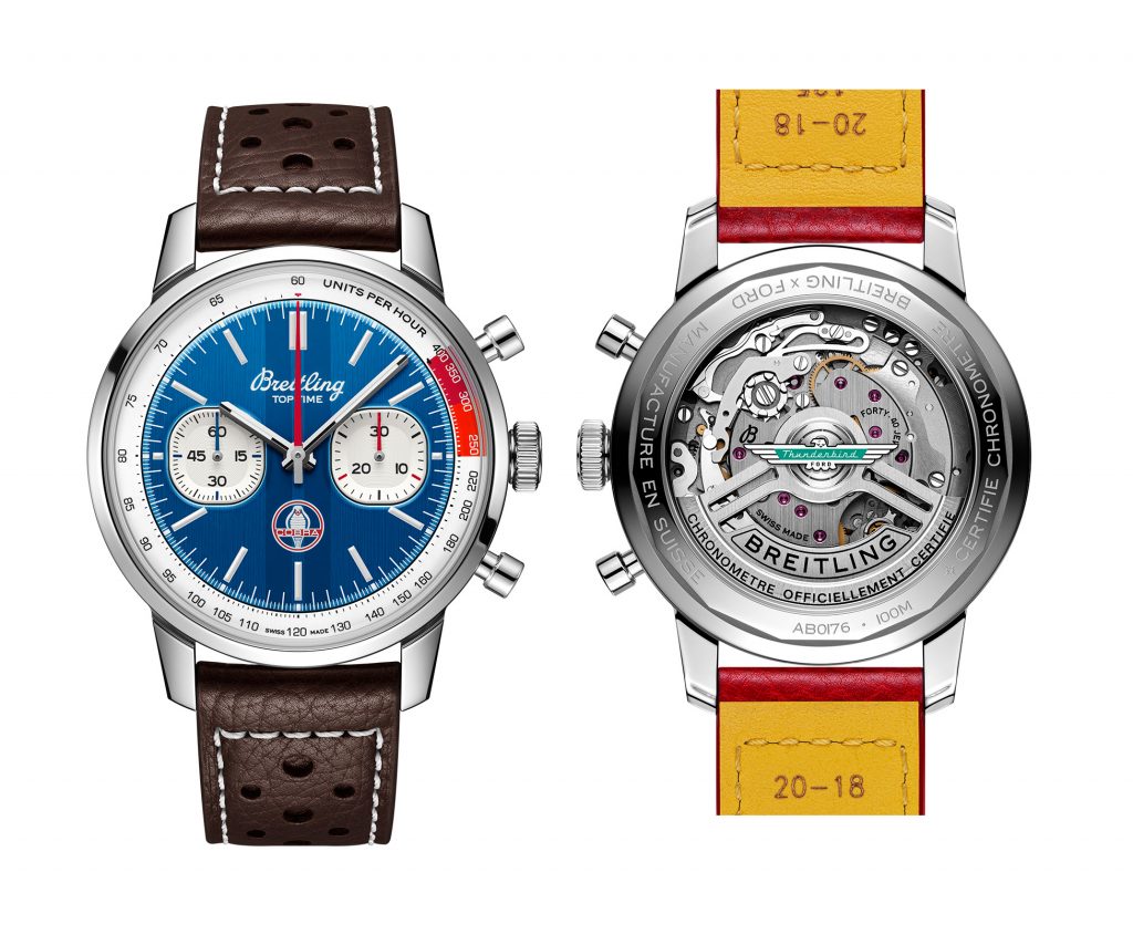 6BL3 BREITLING Top Time B01 Shelby Cobra計時腕錶，棕色小牛皮錶帶，建議售價 NT 236000