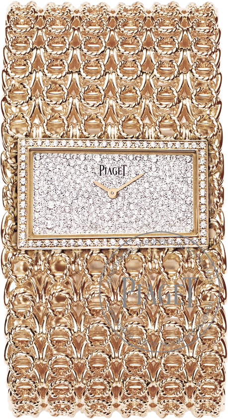 PIAGET 頂級珠寶系列18K玫瑰金鑽石腕錶，建議售價約NT4640000 G0A38212
