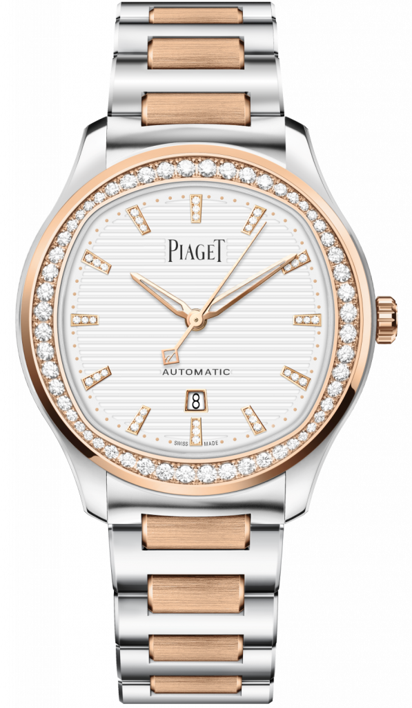 PIAGET Polo系列18K玫瑰金36毫米鑽石日期顯示腕錶，建議售價NT935000 G0A48026