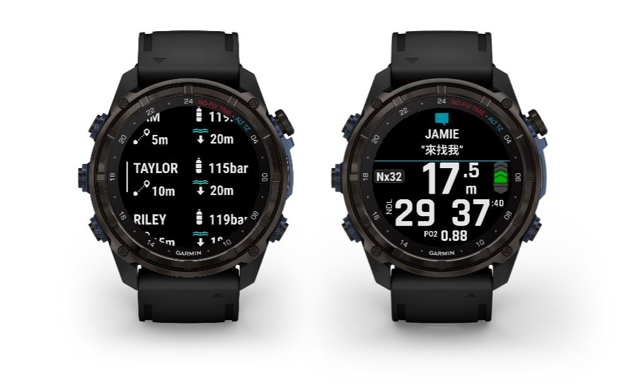 Garmin Descent Mk3i 利用SubWave潛聲納技術開發全新水下雙向文字訊息傳輸功能，相較過往使用傳統手語、手寫板、潛水搖鈴等方式更為精準省力