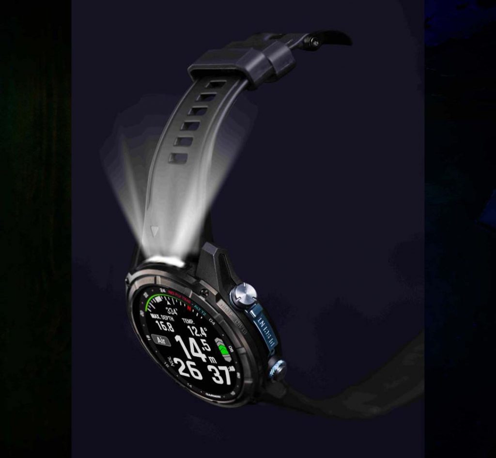 Garmin Descent Mk3i 潛水電腦錶達200公尺極限耐水壓結構防水等級，獨家LED手電筒具多段亮度及頻閃模式，不論陸上或水中都能安心前進 1