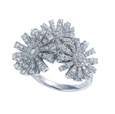 DAMIANI Margherita瑪格麗特 18K白金鑲鑽戒指，建議售價NT 356000