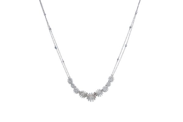 DAMIANI Margherita瑪格麗特18K白金9朵花型項鍊，建議售價NT 453000