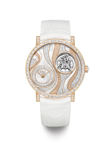 PIAGET Metaphoria 頂級珠寶系列 Essentia 18K玫瑰金超薄手動上鏈陀飛輪工藝腕錶，搭載自製670P陀飛輪機芯 G0A48030