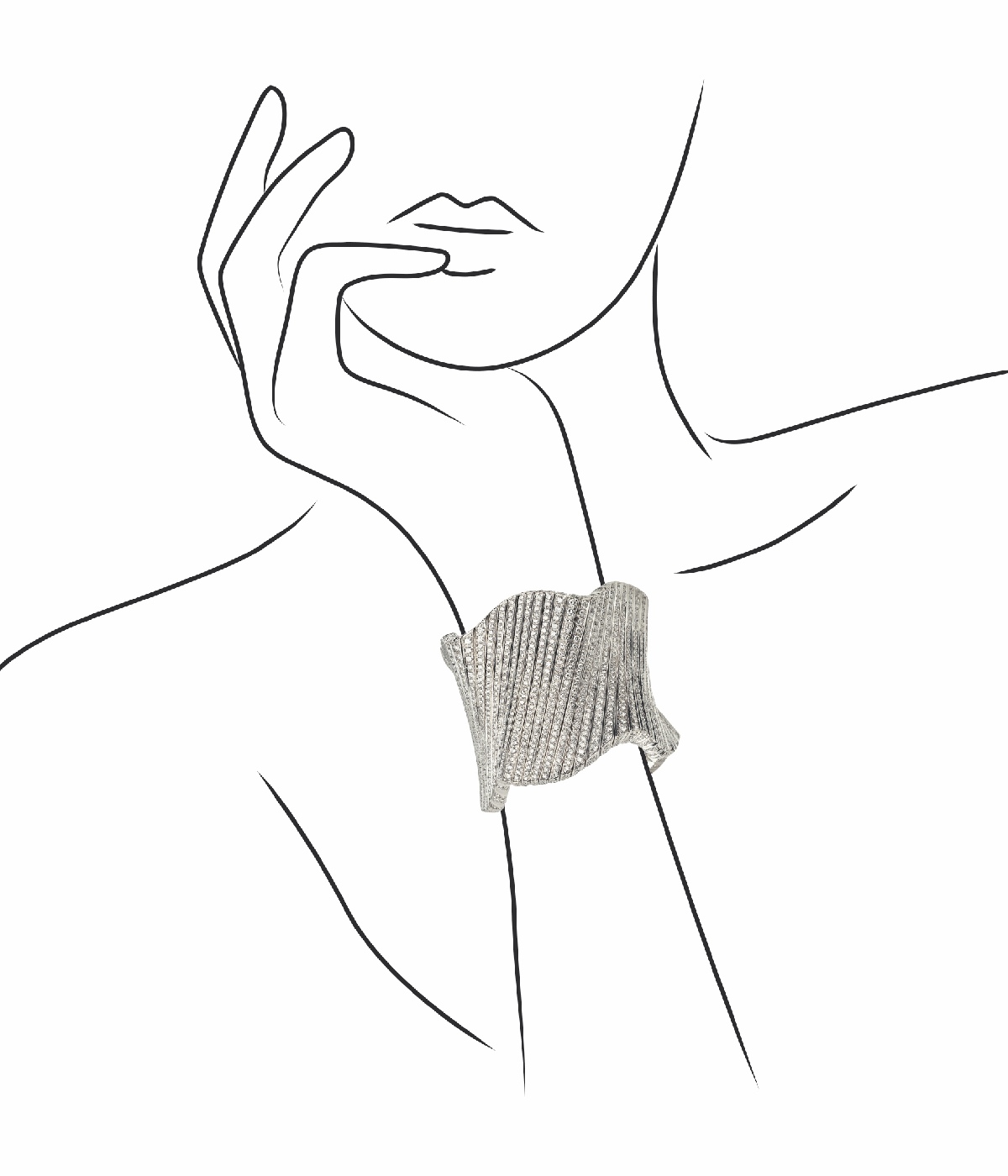DAMIANI 1996獲獎作品，SAHARA撒哈拉 佩戴示意
