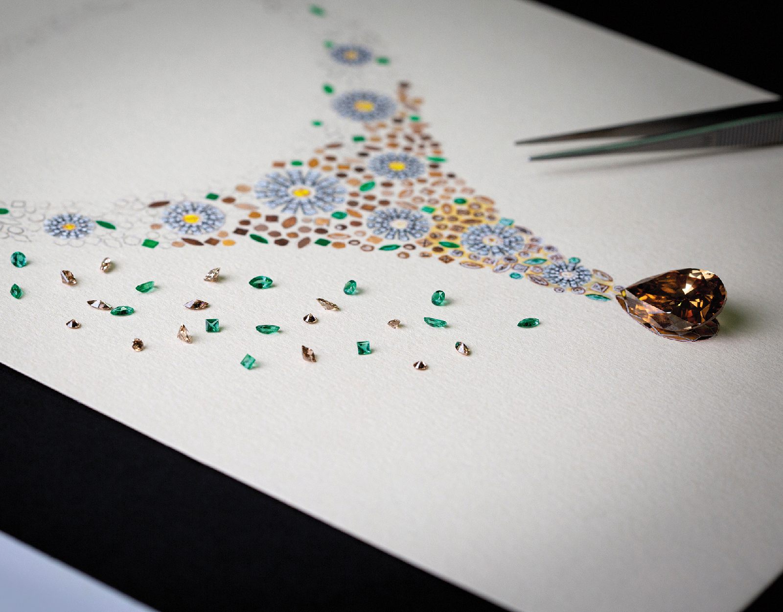 Damiani Margherita Desert Garden sketch focus on fancy diamond