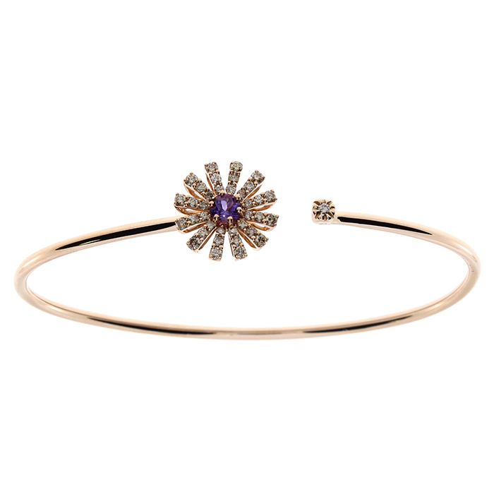 DAMIANI Margherita瑪格麗特系列18K玫瑰金紫水晶鑽石手環，價格請店洽。