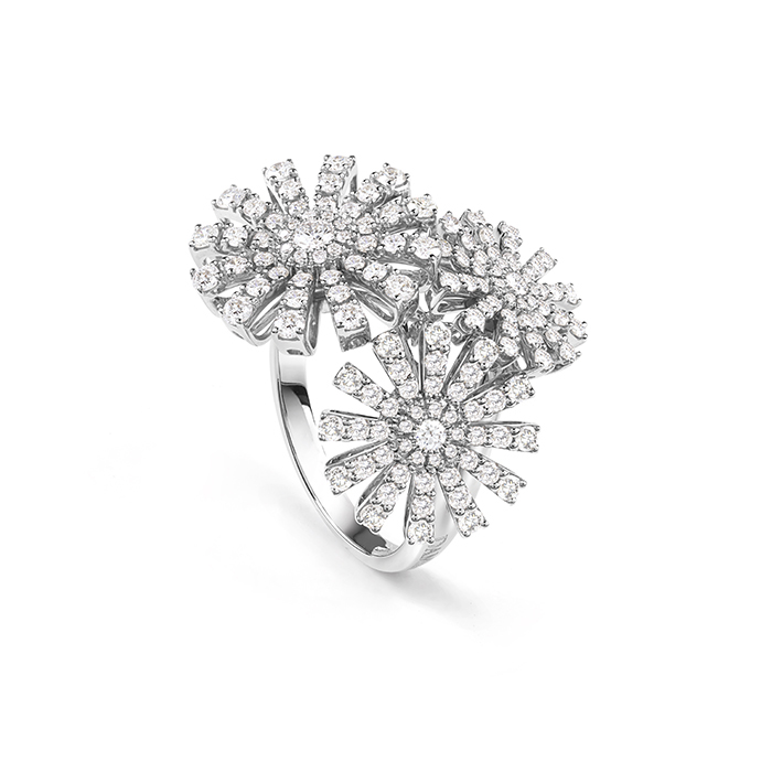 DAMIANI Margherita瑪格麗特系列18K白金鑽石戒指，參考價格NT 375500