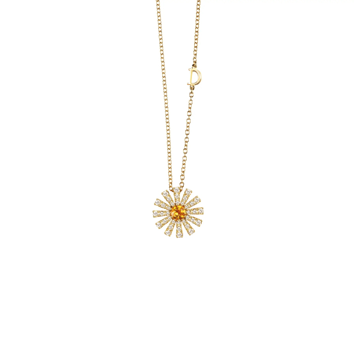 DAMIANI Margherita瑪格麗特系列18K黃金黃水晶鑽石項鍊，價格請店洽。