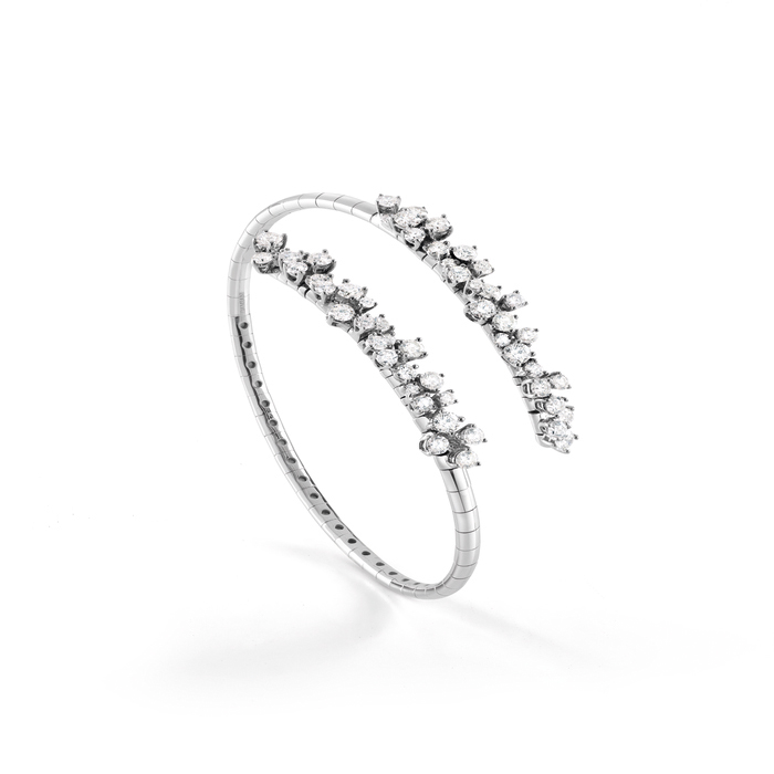 DAMIANI Mimosa Flexi含羞草系列18K白金鑽石手環，參考價格NT 324000