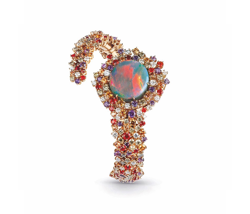 DAMIANI Mimosa Mystery Orange含羞草18K玫瑰金蛋白石及紫水晶與鑽石高級珠寶神祕錶，建議售價NT 4350000