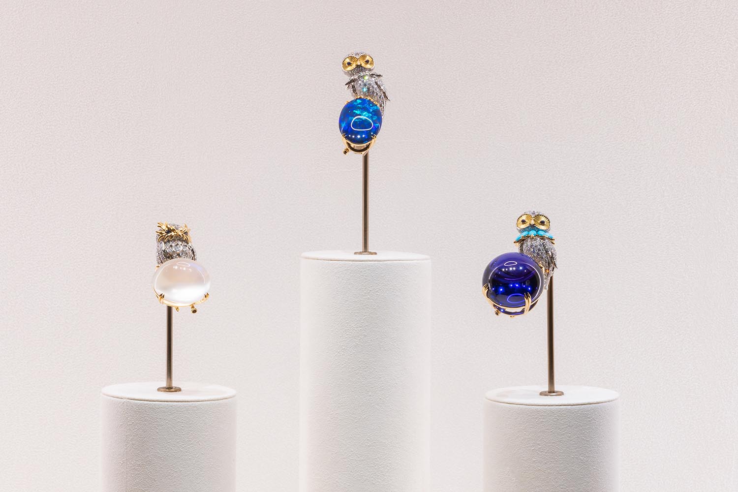 Tiffany 2024 Blue Book：Tiffany Celeste蒼穹萬象 高級珠寶展 石上貓頭鷹作品系列